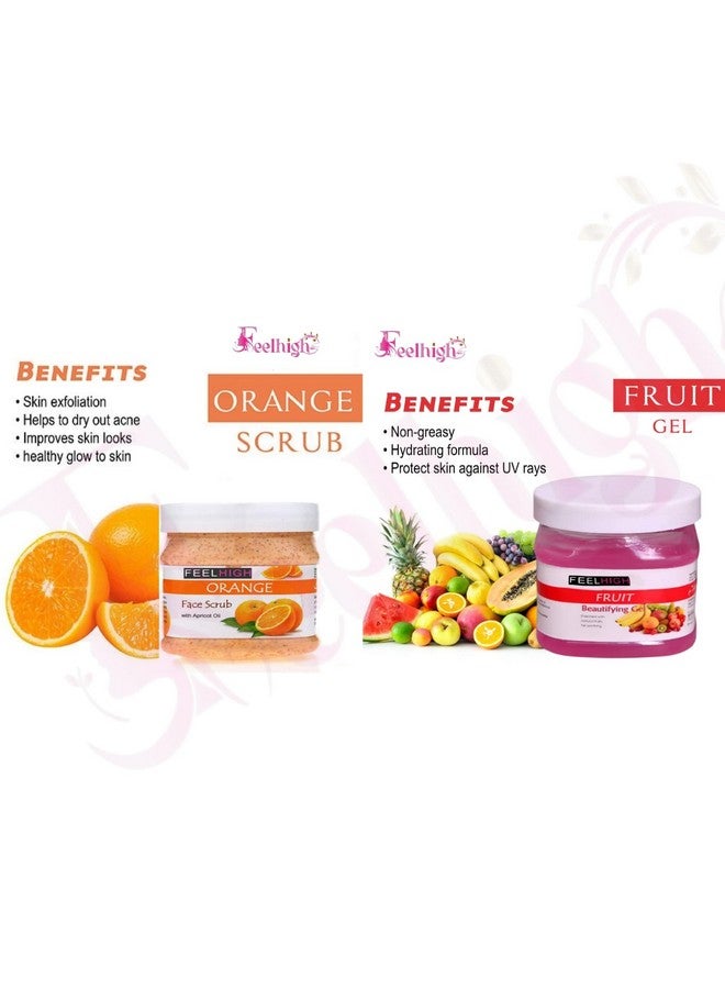 Feelhigh Face and Body Orange Scrub 500ml And Gel 500ml -Skin care Products (OrangscrbAndFrutgel) - Image 2
