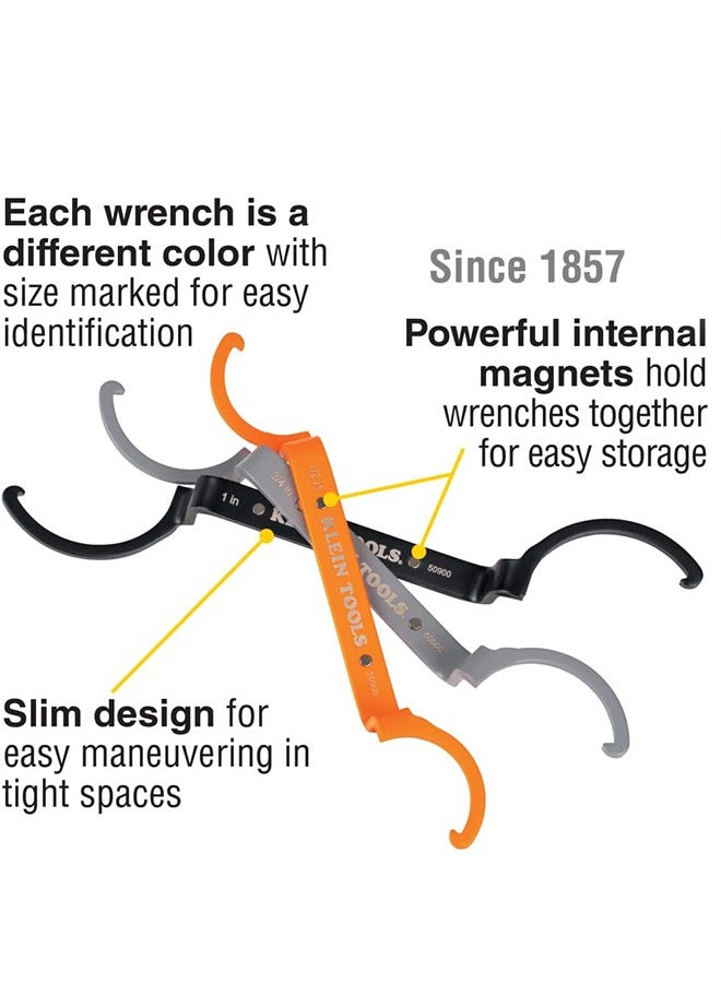 general Conduit Lockout Wrench Set, 50900R , Tighten and Loosen Locknuts in Tight Spaces, 1/2, 3/4 and 1-Inch, Offset Bends, 3-Piece - Image 2