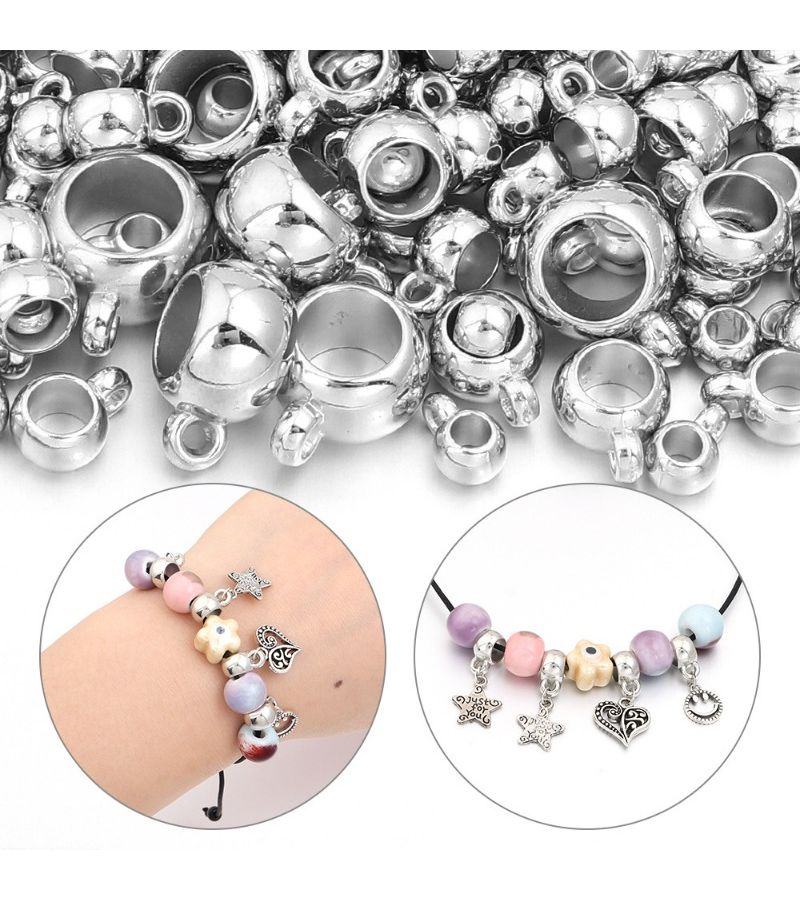White K 10mm Large Hole Plastic Beads 100pcs For Bracelet Necklace Jewelry Making - Image 4