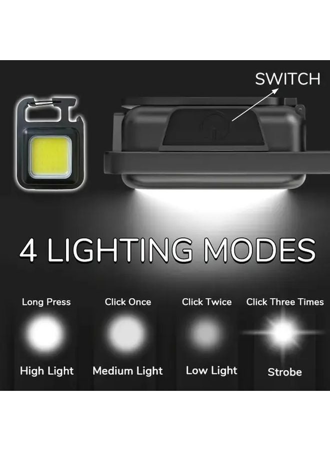 Mini Keychain Lamp USB Rechargeable Hands Free LED Flashlight Magnetic Adjustable For Camping Fishing - Image 5