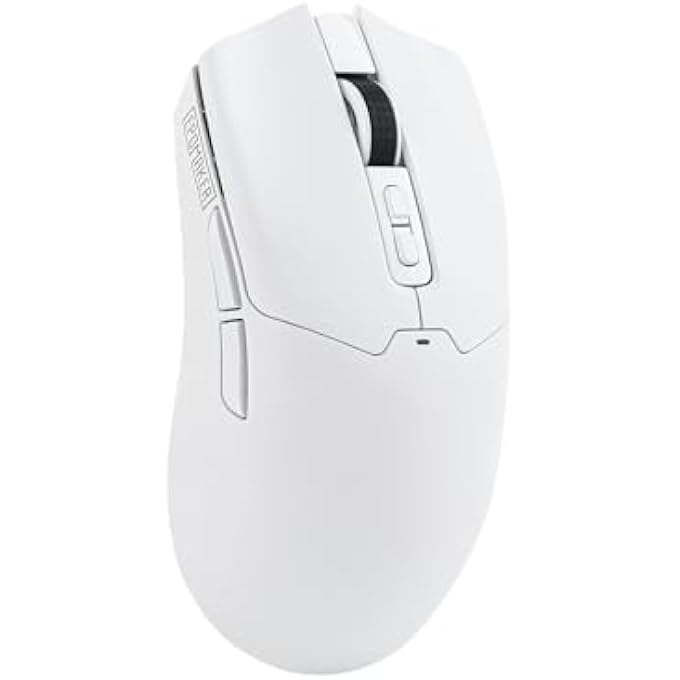 EPOMAKER CLICK WIRELESS GAMING MOUSE, 8KHZ POLLING, PAW 3950 ULTIMATE OPTICAL SENSOR, 58G SUPERLIGHT, 42,000 DPI ADJUSTABLE, 500MAH, PROGRAMMABLE BUTTONS FOR PC/MAC/LINUX (WHITE) - Image 1