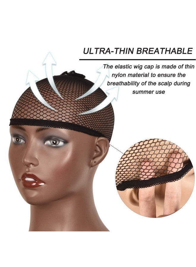 Smilco Wig Caps 10 Pieces Black Mesh Wig Cap Net Weaving Hair Net Fishnet Wig Cap For Women Men - Image 3