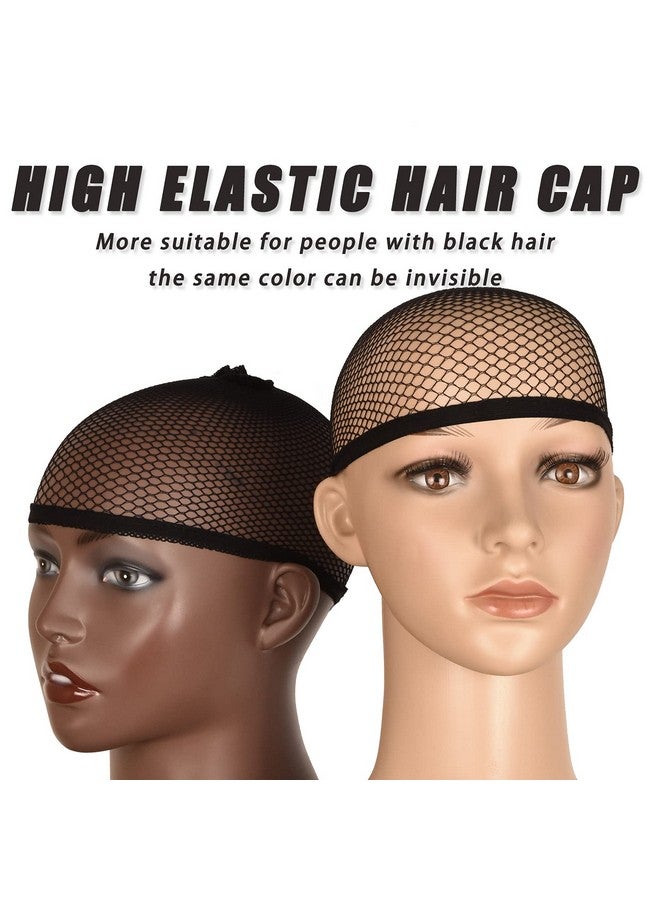 Smilco Wig Caps 10 Pieces Black Mesh Wig Cap Net Weaving Hair Net Fishnet Wig Cap For Women Men - Image 5