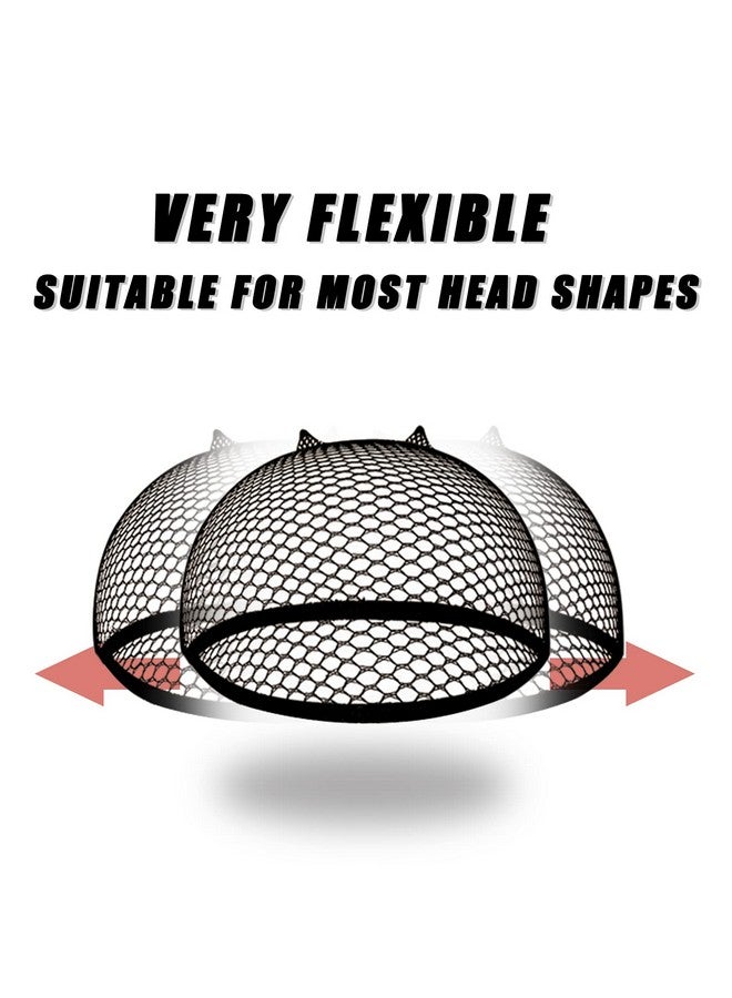 Smilco Wig Caps 10 Pieces Black Mesh Wig Cap Net Weaving Hair Net Fishnet Wig Cap For Women Men - Image 2