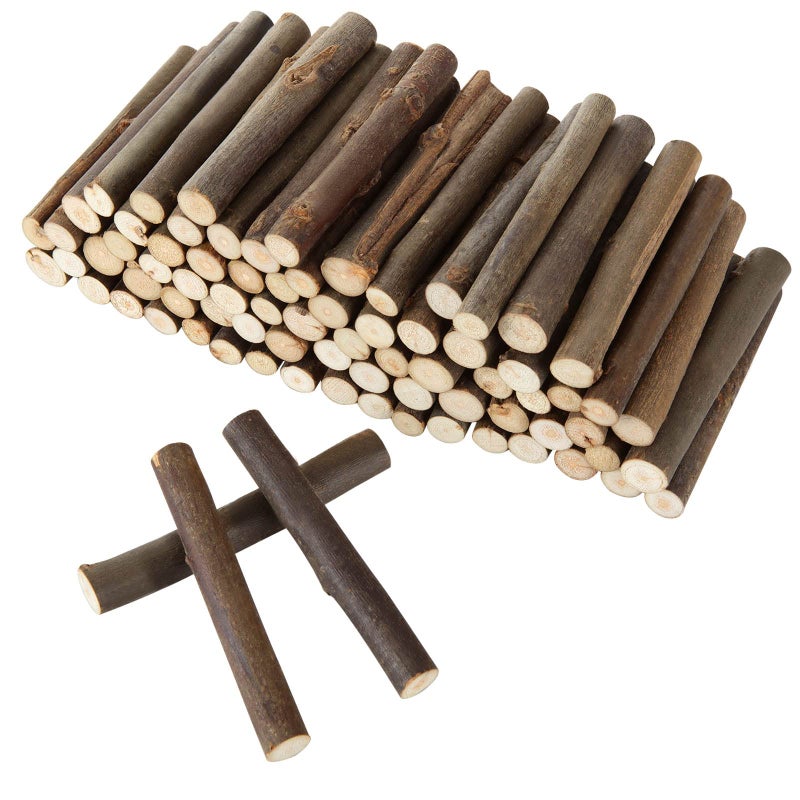 DIRBUY 100PCS 4 inch Wood Log Sticks for Crafts 0406 inch in Diameter  Natural Twigs Sticks Birch Wood Craft Sticks for DIY Rustic Home Decor School Projects Crafting Filler