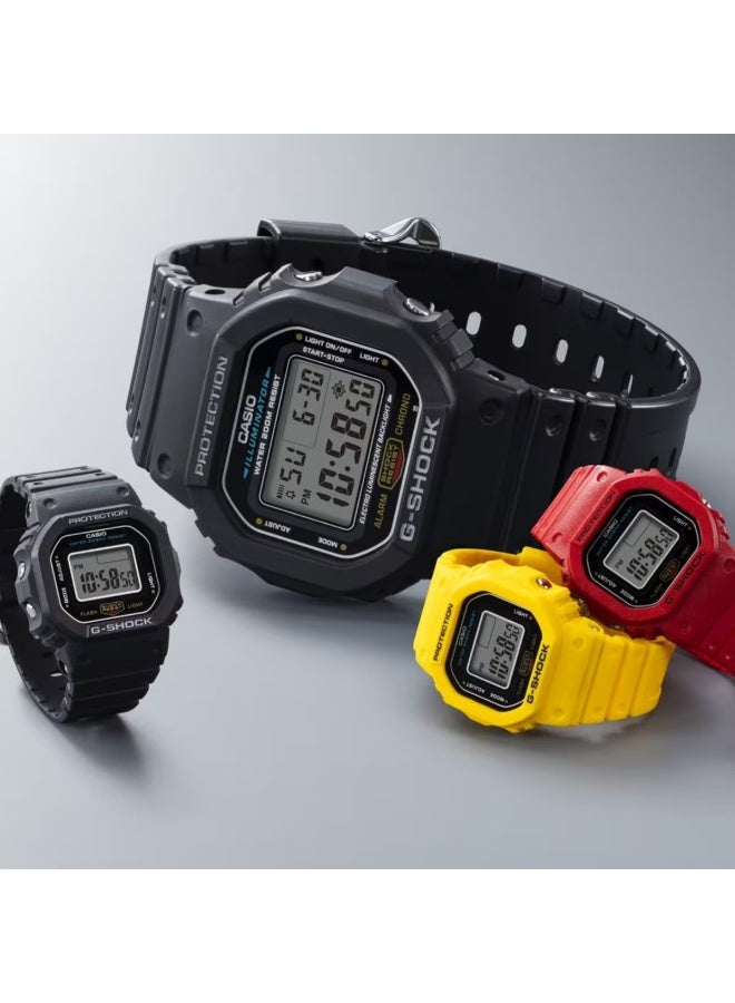 G-SHOCK Nano Watch DWN-5600-4JR, 23.4 × 20.0 mm Black LCD Dial, Red Bio‑resin Ring Band, 200 m WR - Image 3