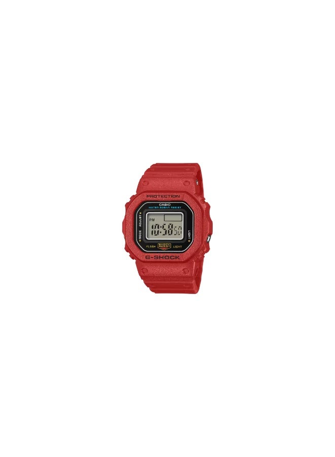 G-SHOCK Nano Watch DWN-5600-4JR, 23.4 × 20.0 mm Black LCD Dial, Red Bio‑resin Ring Band, 200 m WR - Image 2