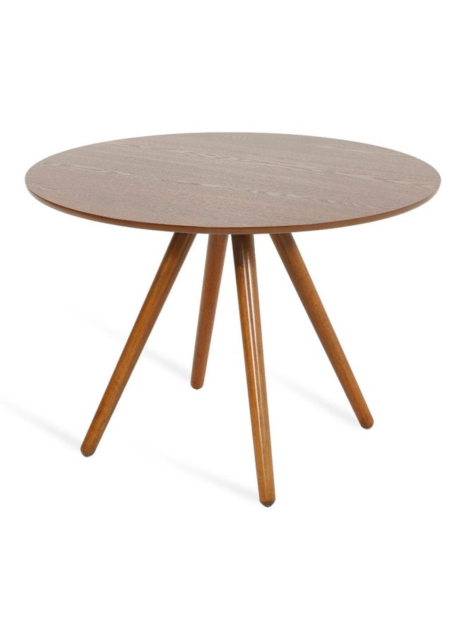 homes r us - Kairi 4-Seater Round Dining Table, Walnut - 106 Cm - Image 1