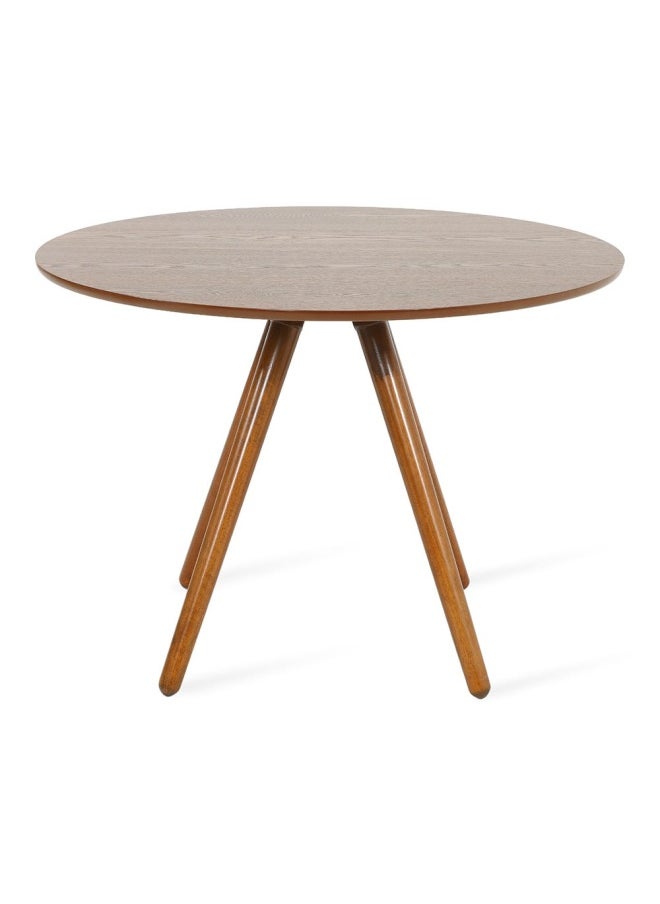 homes r us - Kairi 4-Seater Round Dining Table, Walnut - 106 Cm - Image 1