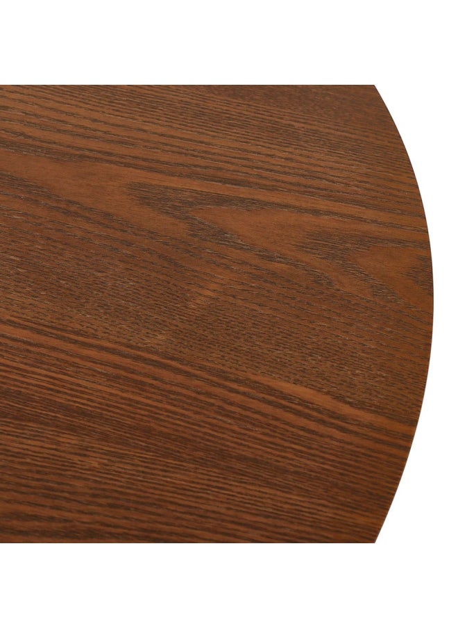 homes r us - Kairi 4-Seater Round Dining Table, Walnut - 106 Cm - Image 1