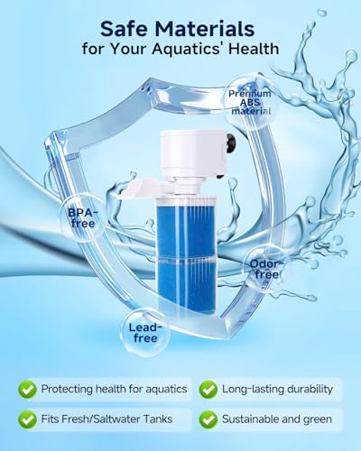 fishkeeper 4-IN-1 Aquarium Power Filter - Mutil Stage Filtration, Adjustable Oxygenation/Wavemaker, Whisper-Quiet Submersible Fish Tank Filter & Water Circulation System for 20-100 Gal Fresh/Salt Tank - Image 5