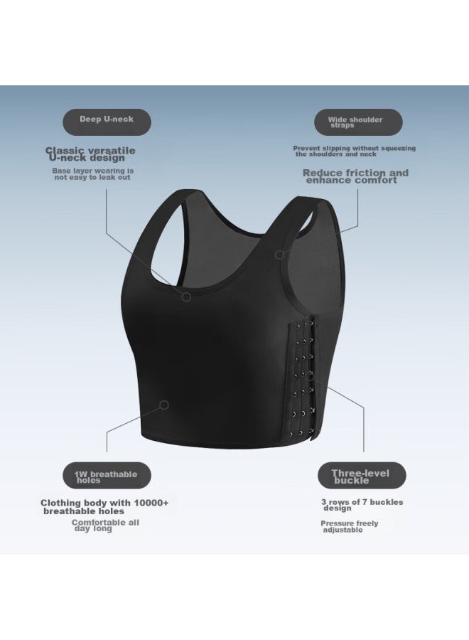 Livex Livex Chest Binder Bra For Women, Large Bust Minimizer, Ultra Flat Seamless Anti-shock Vest, Chest Shaper, Chest Wrap, Les Cool T-shirt, Small Underwear, Button-up  - Image 3