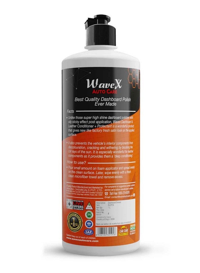 WAVEX Dashboard Polish And Leather Conditioner + Protectant (1L) Car Dashboard Polish | Car Polish For Interior Plastic, Leather, Vinyl & Rubber | Dashboard Polish That Protects, Shines & Conditions - Image 2