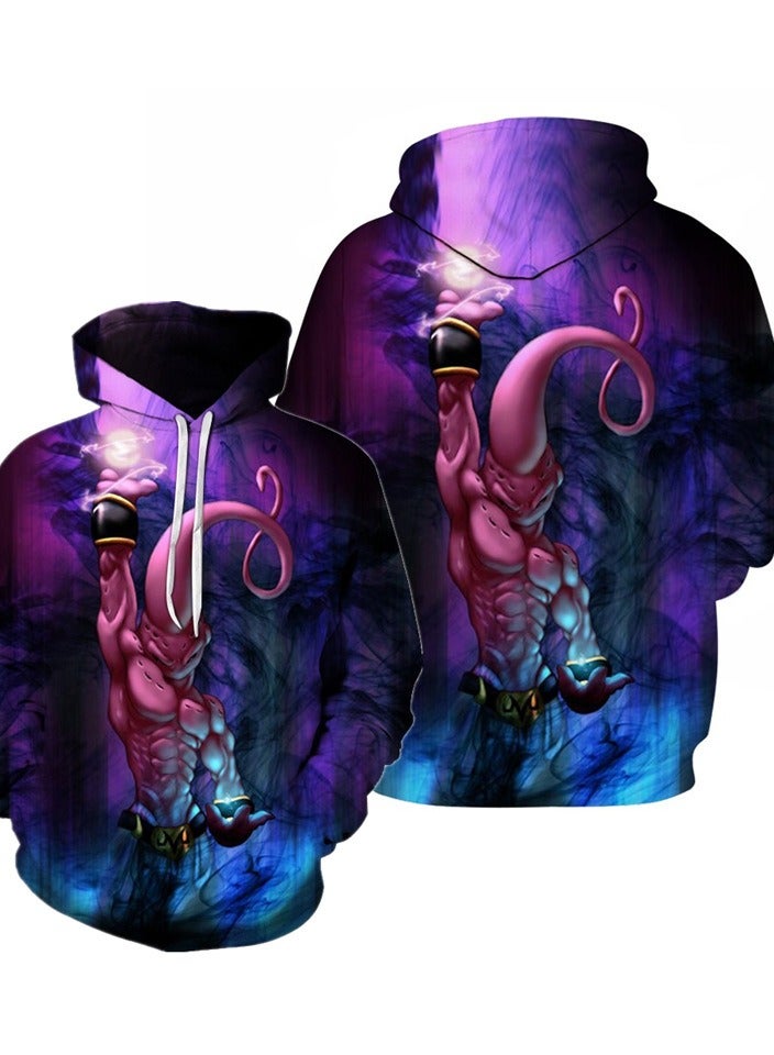Loquat Seven Dragon Ball Wukong 3D Digital Printed Sweater Loose Hooded 