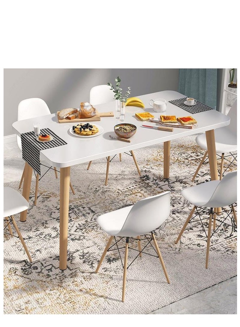 Golden Dining Table, White Dining Table, 120cm Kitchen Dining Table, Wood Coffee Table, Tea Table Office Conference Pedestal Desk with Pedestal Base, Modern Table for Living Room, Kitchen - Image 3