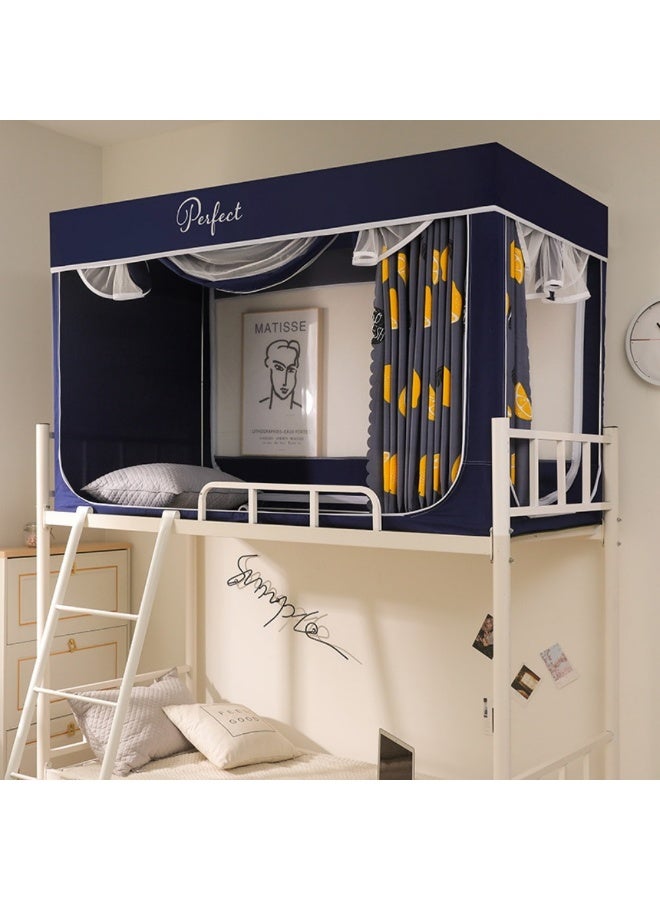 3-Door Student Mosquito Net & Bed Canopy | 0.9m Bunk Bed Curtain with 70% Blackout, Dustproof & Privacy Protection | Stainless Steel Frame - Image 1