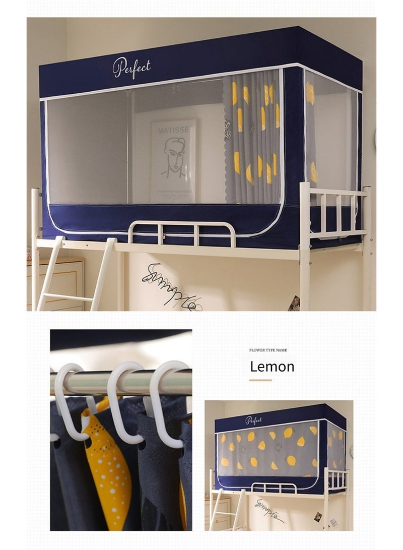 3-Door Student Mosquito Net & Bed Canopy | 0.9m Bunk Bed Curtain with 70% Blackout, Dustproof & Privacy Protection | Stainless Steel Frame - Image 2