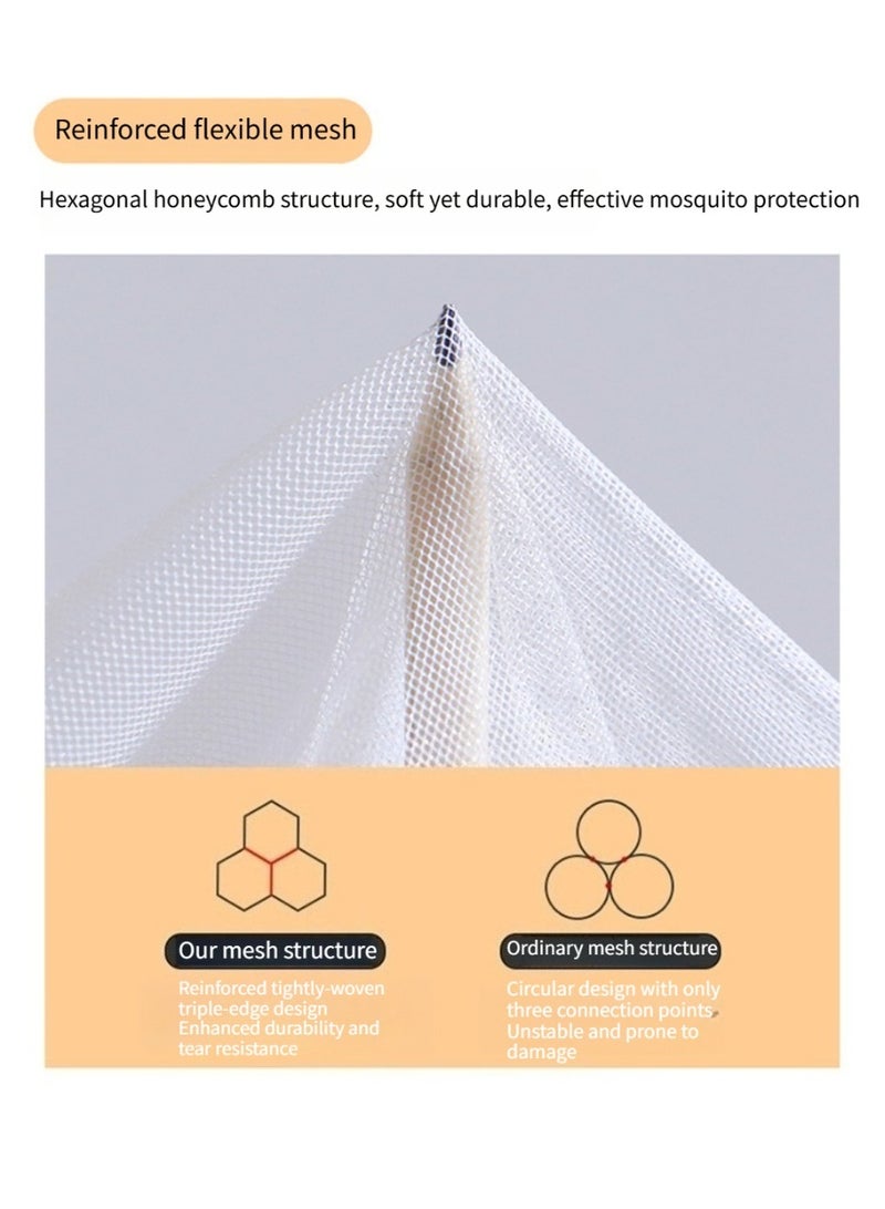 3-Door Student Mosquito Net & Bed Canopy | 0.9m Bunk Bed Curtain with 70% Blackout, Dustproof & Privacy Protection | Stainless Steel Frame - Image 3