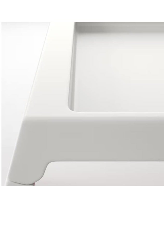 Beauenty Bed tray, Breakfast Foldable Tray , Reading Stand for Sofa Folding Plastic Service Table with Cup Holder Laptop White - Image 4
