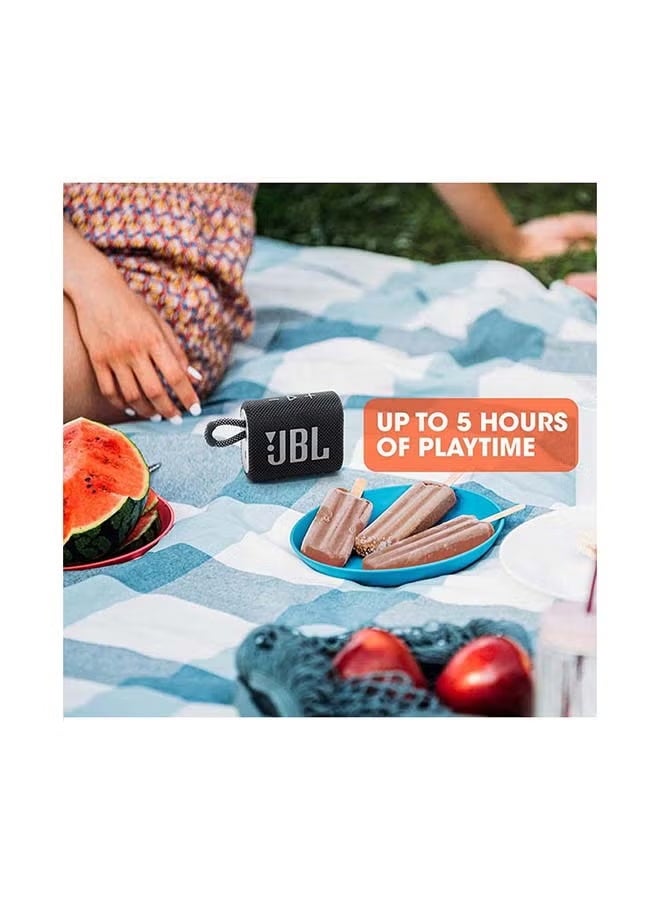 JBL GO 3 Portable Bluetooth Speaker Black - Image 3