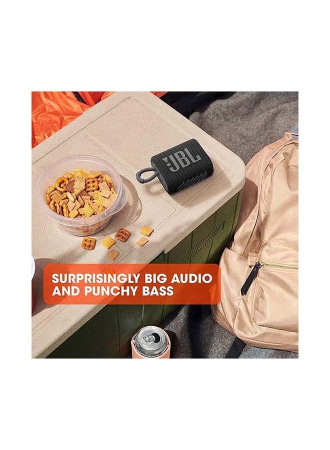 JBL GO 3 Portable Bluetooth Speaker Black - Image 5