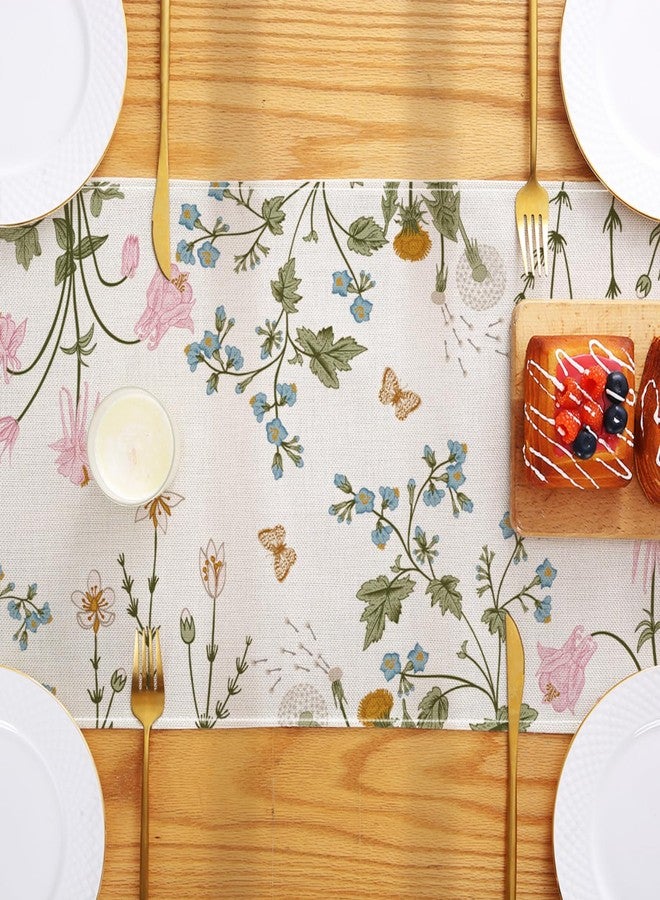 ZCHOMI Wildflower Floral Table Runner 13x72 Inch Green Plant Seasonal Summer Kitchen Dinning Table Decoration for Indoor Outdoor Birthday Home Party Decor - Image 5