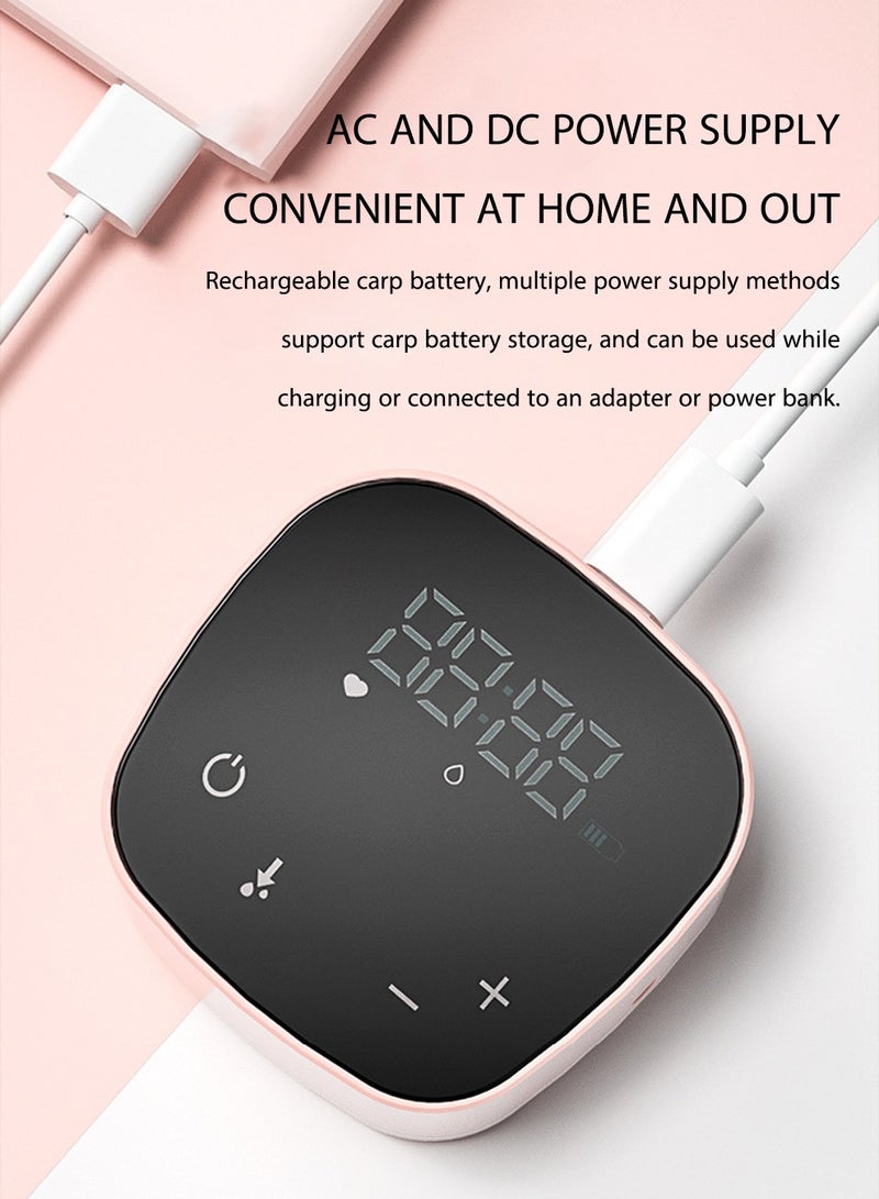 Double Electric Breast Pumps Rechargeable Breastfeeding Pump with 3 Modes 9 Levels LCD Display Anti-Backflow Pink - Image 5