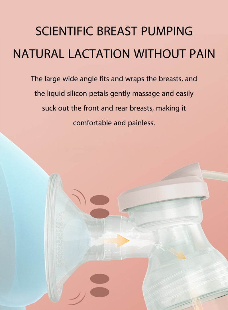 Double Electric Breast Pumps Rechargeable Breastfeeding Pump with 3 Modes 9 Levels LCD Display Anti-Backflow Pink - Image 4