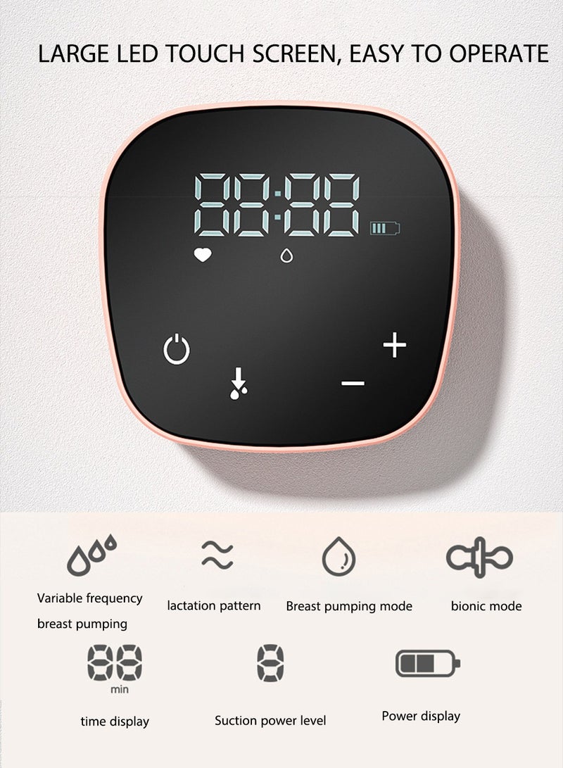 Double Electric Breast Pumps Rechargeable Breastfeeding Pump with 3 Modes 9 Levels LCD Display Anti-Backflow Pink - Image 2
