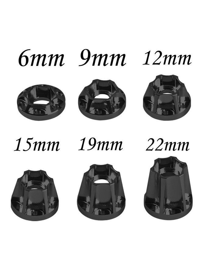 Vgoohobby - Metal Rc 12Mm Wheel Hex Hub Extension Combiner Compatible With 1.9/2.2Inch Wheel Rim Axial Scx10 Traxxas Trx4 D90 1/10 Rc Crawler (6Mm, Black) - Image 1