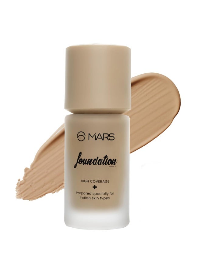 MARS SPF50 PA++++ High Coverage Liquid Foundation | Blemish Free & Blendable Foundation for Makeup (40ml) (SHADE-05) - Image 2