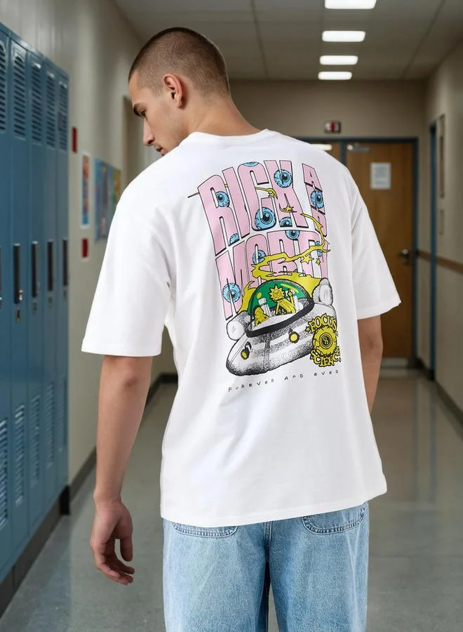 SP Characters  Rick and Morty Print Relaxed Fit T-shirt for Men | Best Price UAE