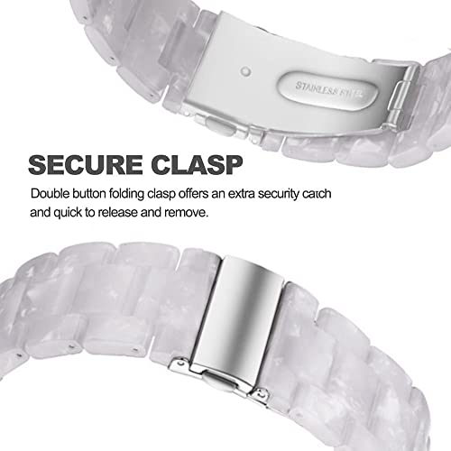 DEALELE Bands Compatible with Samsung Galaxy Watch 7 / FE / 6/6 Classic / 5/5 Pro / 4/4 Classic / 3 41mm / Huawei GT3 42mm, 20mm Colorful Resin Replacement Strap for Women Men (White) - Image 3
