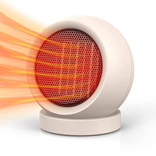Coolfor Space Heater,PTC Ceramic/Portable Electric Desktop Heater High Output Desktop Heater for Home Bedroom Office Desk Indoor Use(Light Brown) - Image 1
