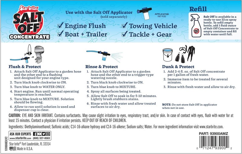 Star Brite Salt Off - Removes Salt Deposits and Leaves a Protective PTEF Coating - Also Ideal to Flush Outboard and Inboard Engines With Mixer Applicator - Image 2