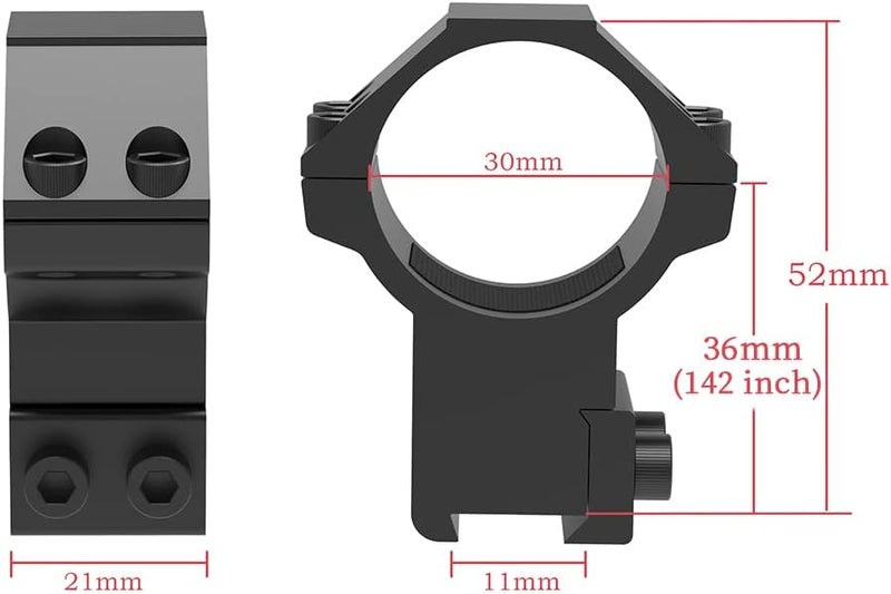 TPO حلقة نطاق دوفايل 3/8" 30 مم لتركيب النطاق على سكة دوفايل 11 مم لملحقات إيرسوفت - Image 3