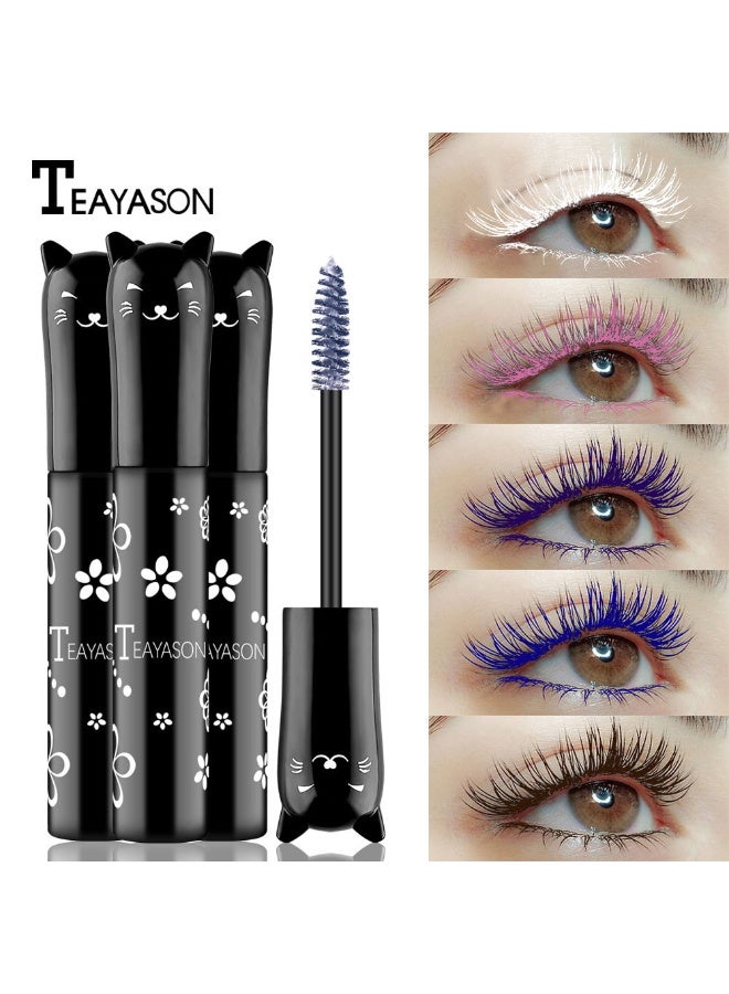 TEAYASON Silk Fiber Mascara , Liquid Colored Mascara Lash Extensions,Waterproof, Sweat-proof, Non-blooming, Long and Multi-color Base(Black) - Image 2
