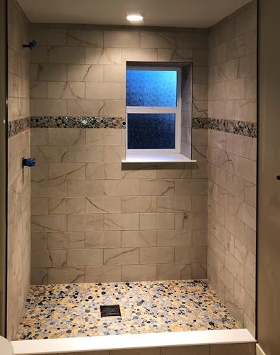Blujellyfish Glazed Blue Mosaic Ceramic Pebble Porcelain Tile Swimming Pool Bath Shower Wall Flooring Tile TSTGPT001 (5 Square Feet) - Image 5