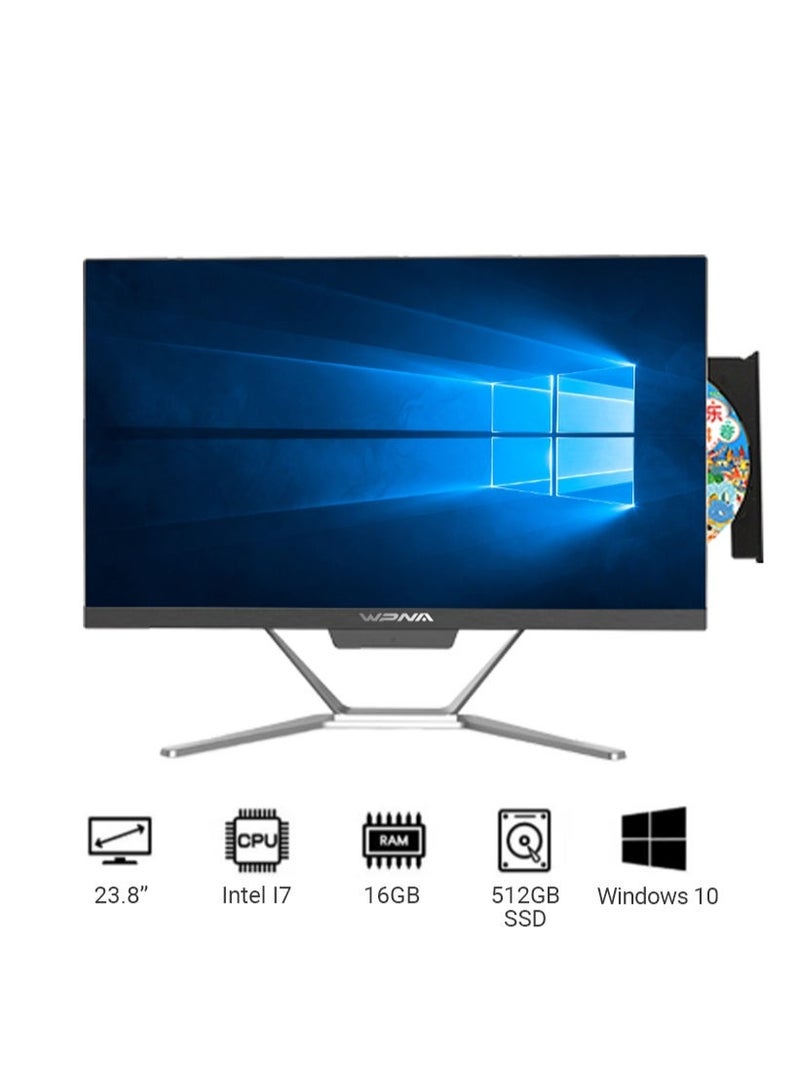 WPNA All-In-One 24-inch Desktop, Core i7-4790 Processor/16GB RAM/512GB SSD/With Keyboard And Mouse/Intel UHD Graphics/Windows 10 English /Black/L24 - Image 1