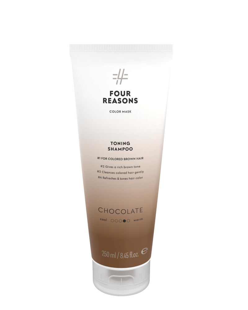 FOUR REASONS Hair Color Shampoo 8 Colors  Sulfate Free Rich Brown Hair Toner  Color Depositing Shampoo for Color Treated Hair Vegan 845 Fl Oz ChocolateBrown
