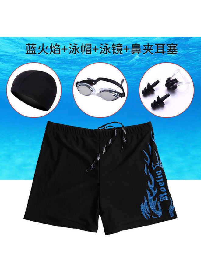 Direct Men's Swimming Trunks Swimming Six-piece Set Plus Fat Size Flame Adult Swimming Trunks Swimming Set