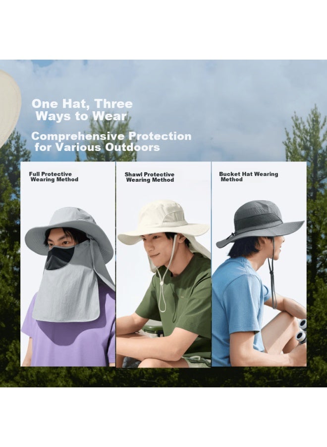 Beneunder Sun Protection Hat For Men And Women Full Face Sunshade Mask Fisherman Hat Fishing Hat Mountaineering Hat Sun Hat - Image 3