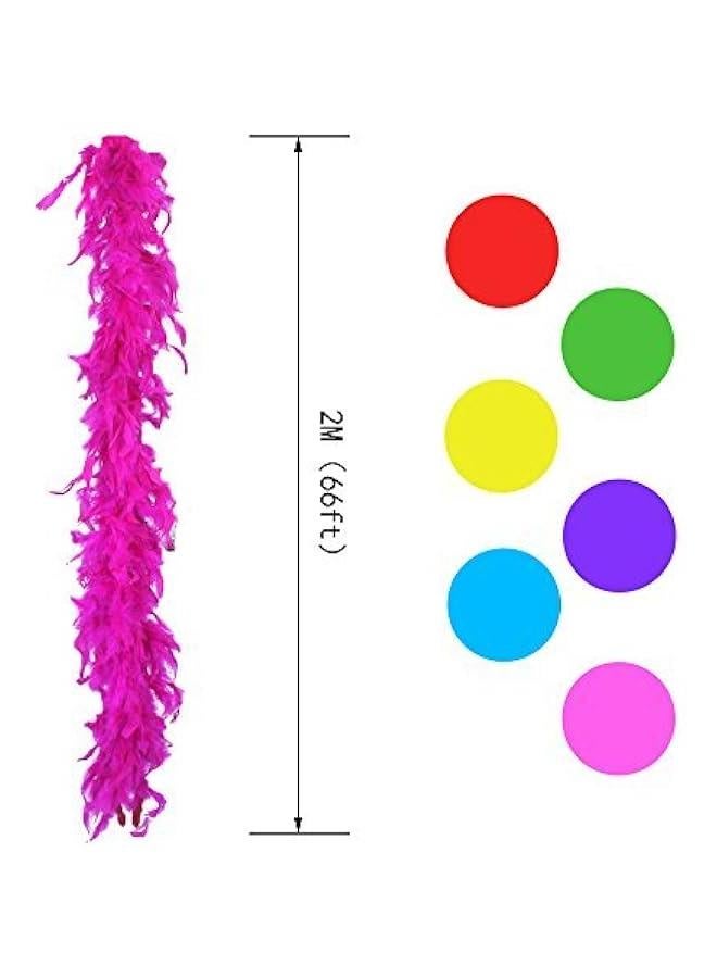 6pcs 6.6ft Colorful Feather Boas for Women Girls Costume Dress Up Party Bulk Decoration - Image 2