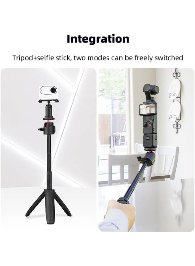 Tripod for DJI Osmo Pocket 3 2 Camera, Adjustable Extension Rod Pole with Rotatable Gimbal for Insta360 ONE X4 / X3 / X2 Action Camera Bracket Mount Holder - Image 2