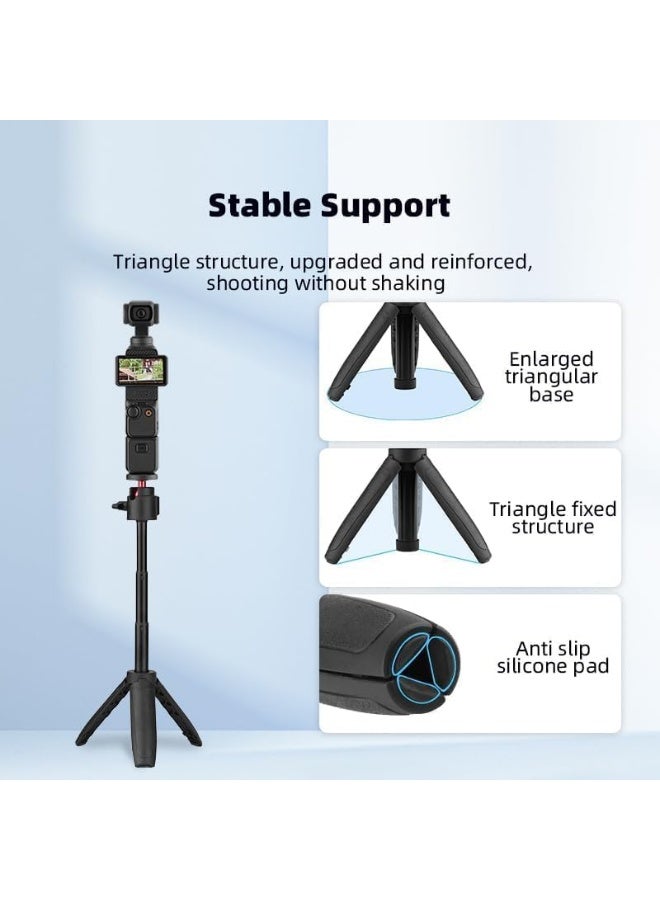 Tripod for DJI Osmo Pocket 3 2 Camera, Adjustable Extension Rod Pole with Rotatable Gimbal for Insta360 ONE X4 / X3 / X2 Action Camera Bracket Mount Holder - Image 4