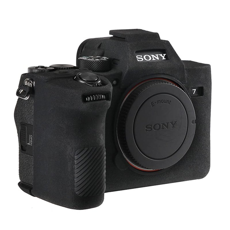STSEETOP Camera Case for Sony A74 A7M4 A7IV- Protective Silicone DSLR Skin Cover, Detachable Cage, Shockproof, Dustproof (Black) - Image 3