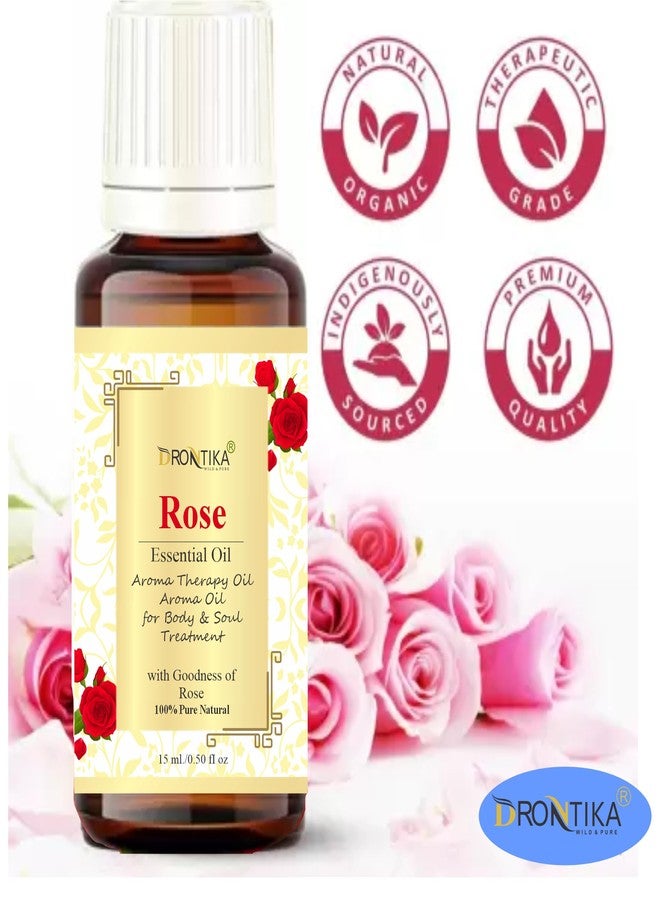 Drontika 100% Pure & Natural ose Essential Oil, 15ml|Hydrates Skin| Aromatherapy| Stress-relieving properties|Natural and Therapeutic - Image 3
