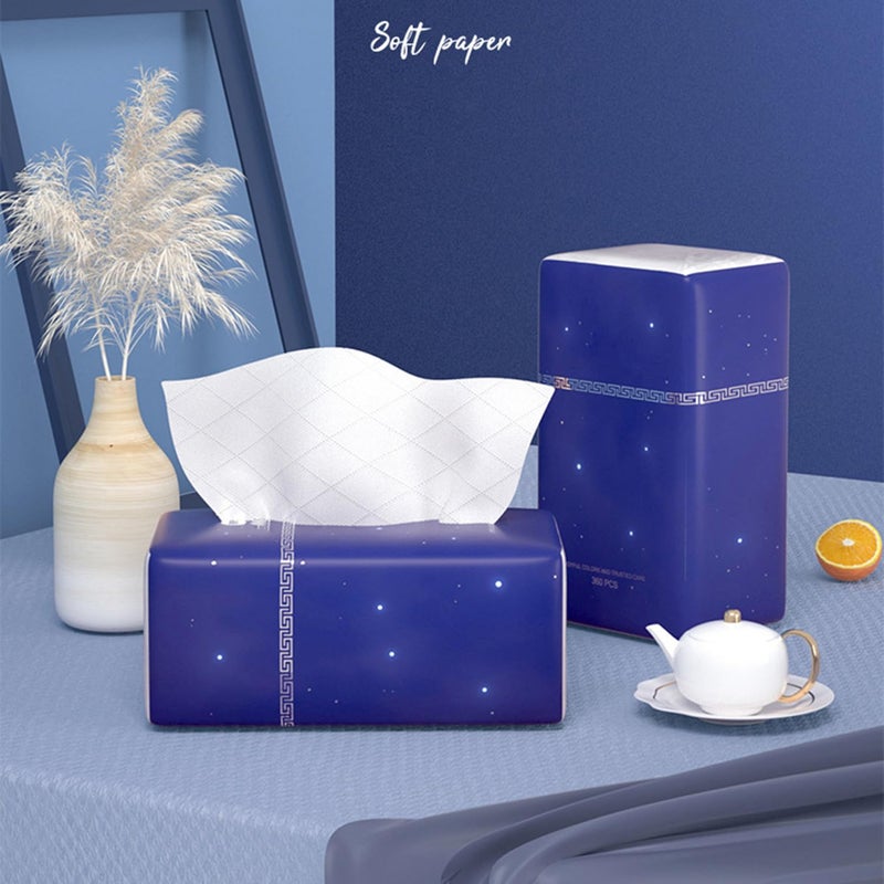 Aturmon Soft Facial Napkins, Toilet Paper, Bag Cover, Not In Box, Disposable Facial Tissue, White Facial Paper Tissue, Material Native Wood Pulp Fiber NOT COTTON, 4-Ply, 3 Pack, 360 Sheet per Pack - Image 3