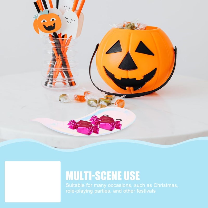 klarako 8pcs Ghost Plate Halloween Dinner Foods Plate Birthday Party Ghost Shape Foods Dish Round Serving Dishes Halloween Snack Trays Pasta Paper Dinner Party Dessert Plate Dining Table - Image 4