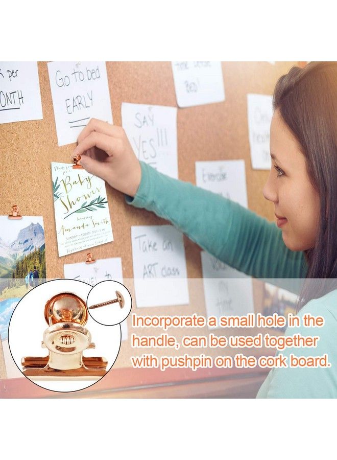 Coideal Small Rose Gold Bulldog Clips Coideal 30 Pcs Mini Metal Binder Paper Hinge Clip Office Clamps For Picture Photos (22Mm) - Image 5